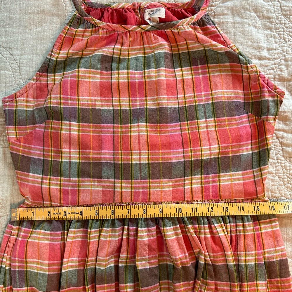 Lands' End Madras Sundress - fully lined, 100% cotton, has pockets! - Picture 9 of 14
